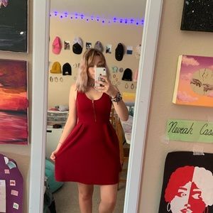 Red A-line dress